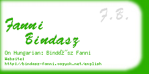 fanni bindasz business card